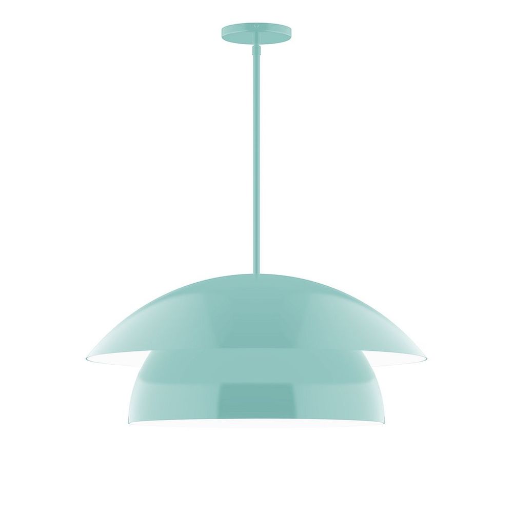 24" Nest LED Stem Hung Pendant, Sea Green