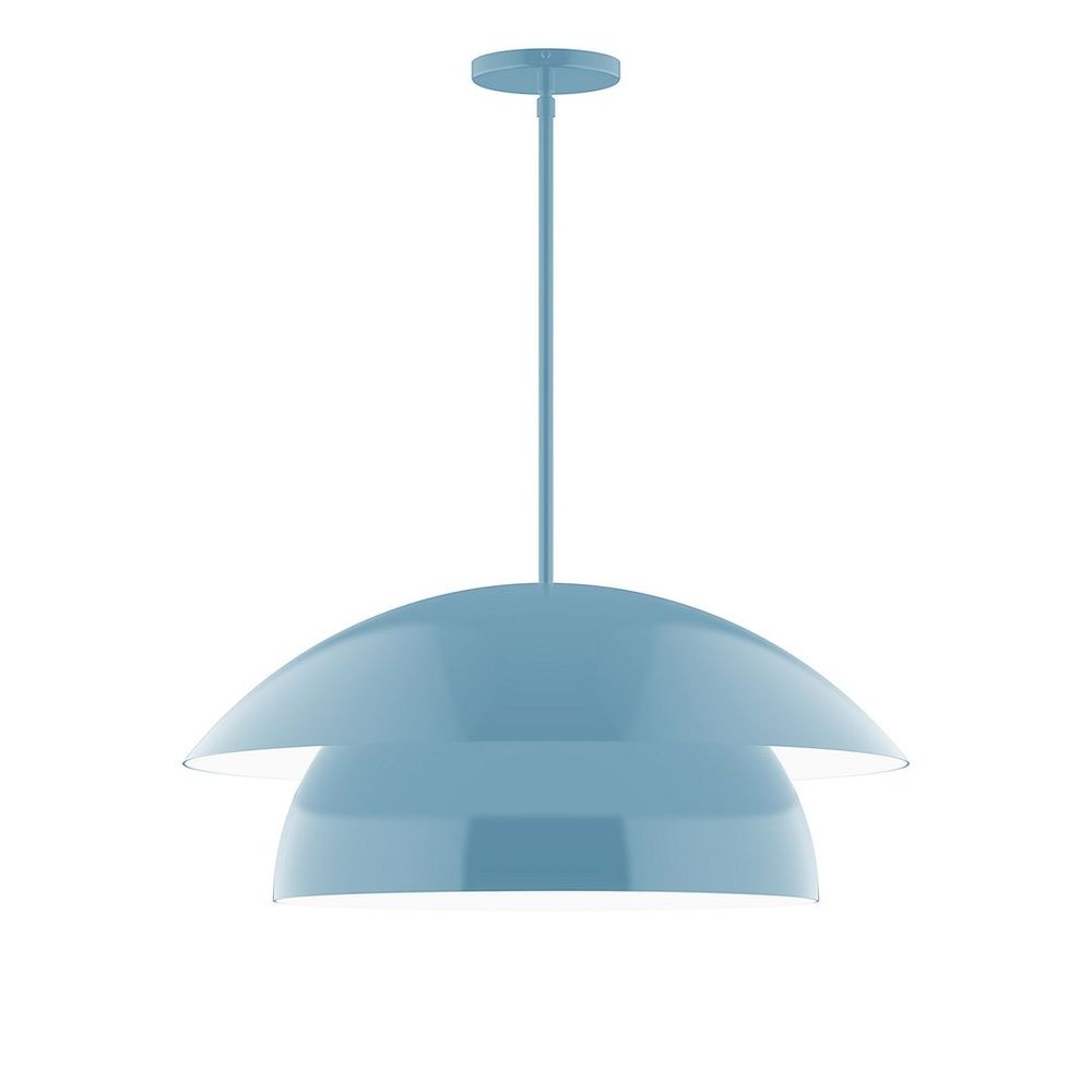 24" Nest LED Stem Hung Pendant, Light Blue