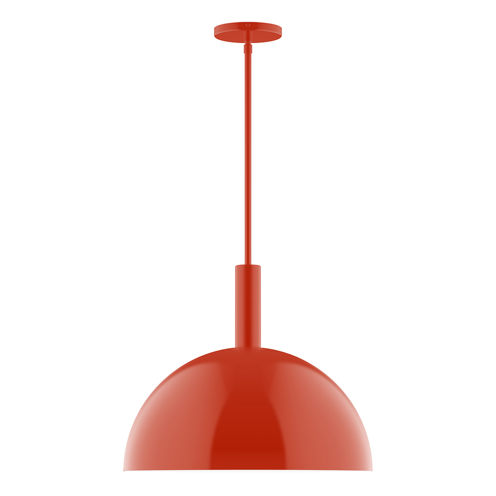 18" Ray Stem Hung Pendant, Vermillion