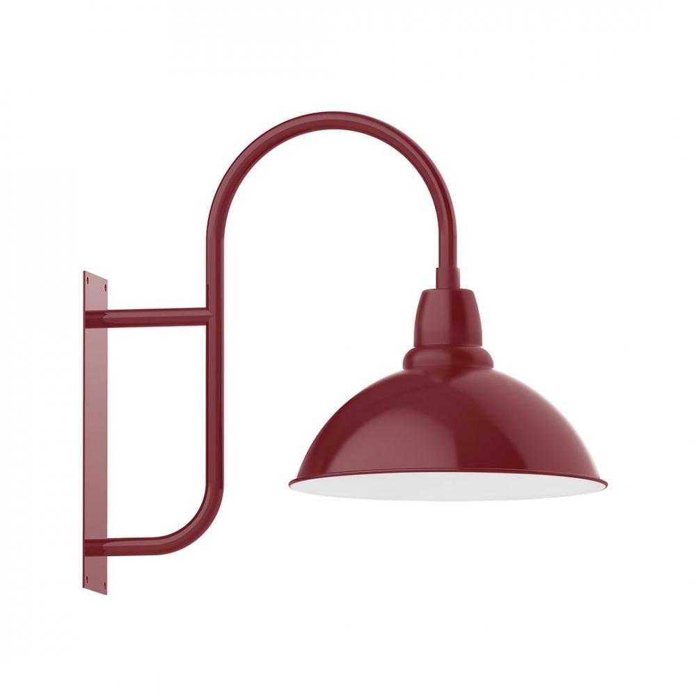 18" Cafe shade, LED Wall Mount light, Barn Red