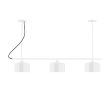 Montclair Light Works CHA419-44 - 3-Light Linear Axis Chandelier, White
