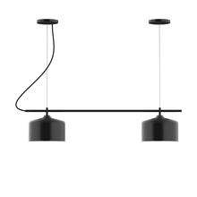 Montclair Light Works CHB419-41-C21 - 2-Light Linear Axis Chandelier with White SJT Cord, Black
