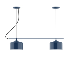 Montclair Light Works CHB419-50-C21 - 2-Light Linear Axis Chandelier with White SJT Cord, Navy