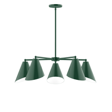 Montclair Light Works CHC415-42 - 5-Light Jasmine Chandelier, Forest Green