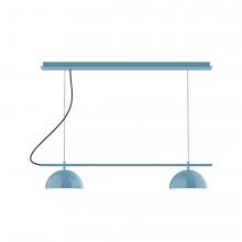 Montclair Light Works CHDX445-54-L12 - 3-Light Linear Axis LED Chandelier, Light Blue