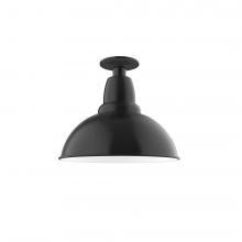 Montclair Light Works FMB106-41 - 12" Cafe Flush Mount Light in Black