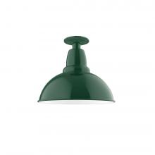 Montclair Light Works FMB106-42 - 12" Cafe Flush Mount Light in Forest Green