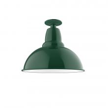 Montclair Light Works FMB107-42 - 14" Cafe Flush Mount Light in Forest Green