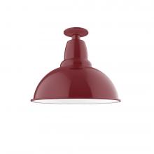 Montclair Light Works FMB107-55 - 14" Cafe Flush Mount Light in Barn Red