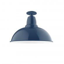 Montclair Light Works FMB108-50-W16 - 16" Cafe Flush Mount Light with wire grill in Navy