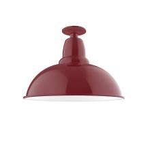 Montclair Light Works FMB108-55 - 16" Cafe Flush Mount Light in Barn Red