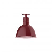 Montclair Light Works FMB116-55-W12-L12 - 12" Deep Bowl shade, LED Flush Mount ceiling light with wire grill, Barn Red