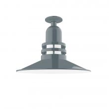 Montclair Light Works FMB149-40-G07 - Atomic 16" Flush Mount Light with Frosted Glass in Slate Gray