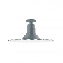 Montclair Light Works FMB159-40 - 16" Radial shade, Flush Mount Light ceiling light, Slate Gray