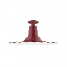 Montclair Light Works FMB159-55 - 16" Radial shade, Flush Mount Light ceiling light, Barn Red