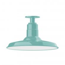 Montclair Light Works FMB183-48-L13 - 14" Warehouse shade, LED Flush Mount ceiling light, Sea Green