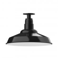 Montclair Light Works FMB184-41-L13 - 16" Warehouse shade, LED Flush Mount ceiling light, Black