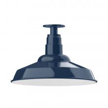 Montclair Light Works FMB184-50-L13 - 16" Warehouse shade, LED Flush Mount ceiling light, Navy