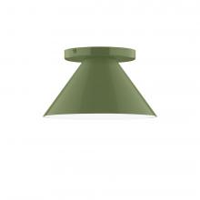 Montclair Light Works FMD421-22-L10 - 8" Axis Mini Cone LED Flush Mount, Fern Green