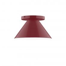 Montclair Light Works FMD421-55-L10 - 8" Axis Mini Cone LED Flush Mount, Barn Red