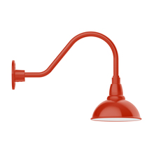 Montclair Light Works GNA105-26 - 8" Cafe shade, gooseneck wall mount, Vermillion