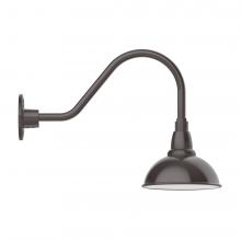 Montclair Light Works GNA105-51-L10 - 8" Cafe shade, LED Gooseneck Wall mount, Architectural Bronze