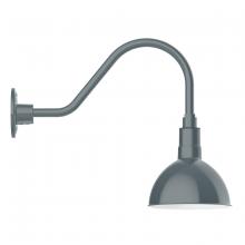 Montclair Light Works GNA114-40 - 8" Deep Bowl shade, gooseneck wall mount, Slate Gray