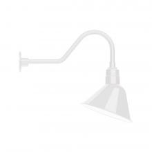 Montclair Light Works GNB103-44-S03-L12 - 12" Angle shade LED Gooseneck Wall mount with swivel, White