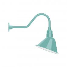 Montclair Light Works GNB103-48-B01-L12 - 12" Angle shade LED Gooseneck Wall mount, decorative canopy cover, Sea Green