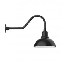 Montclair Light Works GNB106-41-L12 - 12" Cafe shade, LED Gooseneck Wall mount, Black