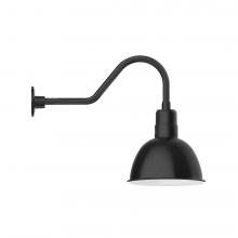 Montclair Light Works GNB116-41-L12 - 12" Deep Bowl shade, LED Gooseneck Wall mount, Black