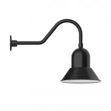 Montclair Light Works GNB123-41-L12 - 12" Prima shade, LED Gooseneck Wall Mount, Black