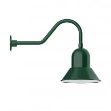 Montclair Light Works GNB123-42-B01-L12 - 12" Prima shade, LED Gooseneck Wall mount, decorative canopy cover, Forest Green