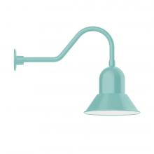 Montclair Light Works GNB123-48-B01-L12 - 12" Prima shade, LED Gooseneck Wall mount, decorative canopy cover, Sea Green