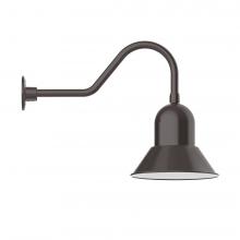 Montclair Light Works GNB123-51-L12 - 12" Prima shade, LED Gooseneck Wall Mount, Architectural Bronze