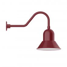 Montclair Light Works GNB123-55-L12 - 12" Prima shade, LED Gooseneck Wall Mount, Barn Red