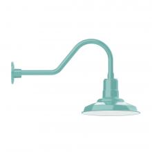 Montclair Light Works GNB182-48-W12-L12 - 12" Warehouse shade, LED Gooseneck Wall mount with wire grill, Sea Green