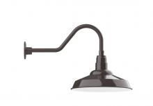 Montclair Light Works GNB184-51 - 16" Warehouse shade, gooseneck wall mount, Architectural Bronze