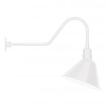 Montclair Light Works GNC104-44-S03-L13 - 14" Angle shade LED Gooseneck Wall mount with swivel, White