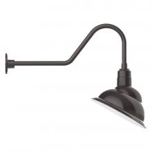 Montclair Light Works GNC122-51-S03-L13 - 14" Emblem shade LED Gooseneck Wall mount with swivel, Architectural Bronze