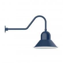 Montclair Light Works GNC125-50-B01-L13 - 16" Prima shade, LED Gooseneck Wall Mount, decorative canopy cover, Navy