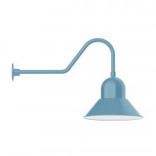 Montclair Light Works GNC125-54-B01-L13 - 16" Prima shade, LED Gooseneck Wall Mount, decorative canopy cover, Light Blue