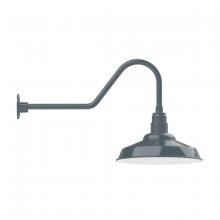 Montclair Light Works GNC184-40 - 16" Warehouse shade, gooseneck wall mount, Slate Gray