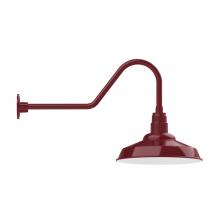 Montclair Light Works GNC184-55-W16-L13 - 16" Warehouse shade, LED Gooseneck Wall mount with wire grill, Barn Red