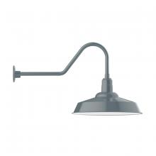 Montclair Light Works GNC186-40 - 20" Warehouse shade, gooseneck wall mount, Slate Gray