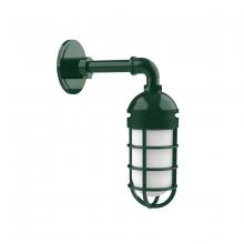 Montclair Light Works GNM050-42 - Vaportite, no shade, single wall mount with clear glass and cast guard, Forest Green
