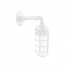 Montclair Light Works GNM050-44 - Vaportite, no shade, single wall mount with clear glass and cast guard, White