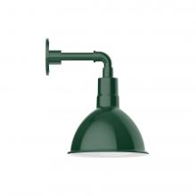 Montclair Light Works GNM115-42-L12 - 10" Deep Bowl shade, LED Straight Arm Wall mount, Forest Green