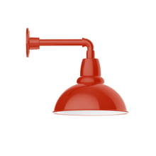 Montclair Light Works GNN106-26 - 12" Cafe shade, straight arm wall mount, Vermillion
