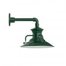 Montclair Light Works GNN142-42-L12 - 12" Homestead shade, LED Straight Arm Wall mount, Forest Green